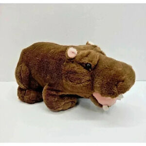 Hippopotamus Plush 17 Inch Life Like Brown Stuffed Animal